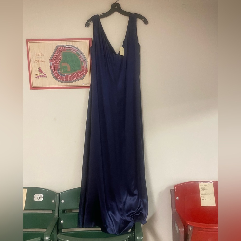 NWT Navy Blue Silk Charmeuse Women's Dress